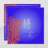 PixDezines Seahorse+koral/ kobalt blauw Kaart (Voorkant / Achterkant)