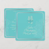 PixDezines Seahorse+koral Wedding/diy kleur Kaart (Voorkant / Achterkant)