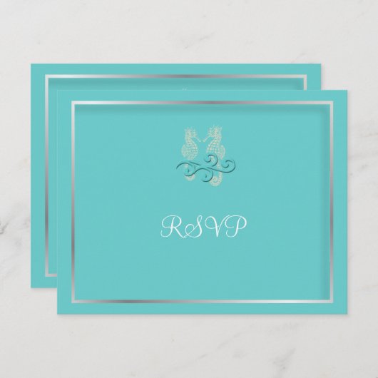 PixDezines Seahorse RSVPs voor 5x7 uitnodigingen (Voorkant / Achterkant)