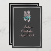 PixDezines Seahorse Wedding Invitations Kaart (Voorkant / Achterkant)