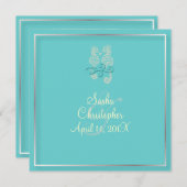 PixDezines Seahorse Wedding Invitations Kaart (Voorkant / Achterkant)