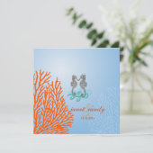 PixDezines  SEAHORSES+CORAL Kaart (Staand voorkant)