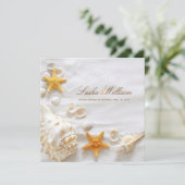 PixDezines SEASHELL/BEACH INVITATIES/DIY Kaart (Staand voorkant)