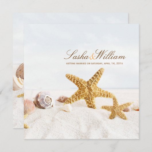 PixDezines Seashells/Beach Invitations/DIY Kaart (Voorkant / Achterkant)
