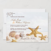 PixDezines Seashells/Beach Invitations Kaart (Achterkant)