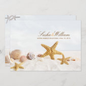 PixDezines Seashells/Beach Invitations Kaart (Voorkant / Achterkant)