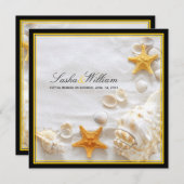 PixDezines Seashells/Beach/yellow+black lijsten Kaart (Voorkant / Achterkant)