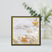 PixDezines Seashells/Beach/yellow+black lijsten Kaart (Staand voorkant)