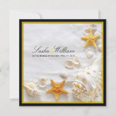 PixDezines Seashells/Beach/yellow+black lijsten Kaart (Voorkant)