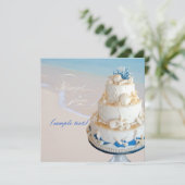 PixDezines Seashells Cake/Vrijgezellenfeest Kaart (Staand voorkant)