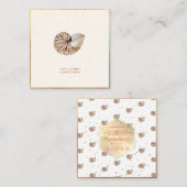 PixDezines SEASHELLS, NAUTILUS, FAUX GOLD FOIL Vierkante Visitekaartje (Voorkant / Achterkant)