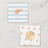 PixDezines SEASHELLS, NAUTISCH, FAUX GOLD FOIL Vierkante Visitekaartje (Voorkant / Achterkant)