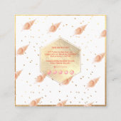PixDezines SEASHELLS, NAUTISCH, FAUX GOLD FOIL Vierkante Visitekaartje (Achterkant)