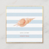 PixDezines SEASHELLS, NAUTISCH, FAUX GOLD FOIL Vierkante Visitekaartje (Voorkant)