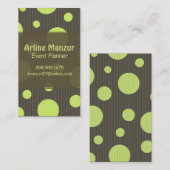 PixDezines Selderij Polka stippen en pin strepen Visitekaartje (Voorkant / Achterkant)