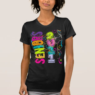 PixDezines Senioren 2011+regenboog draaikolken T-shirt