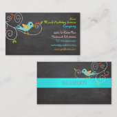 PixDezines SEO/blue bird/DIY achtergrond kleur Visitekaartje (Voorkant / Achterkant)
