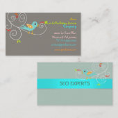 PixDezines SEO/blue bird/DIY achtergrond kleur Visitekaartje (Voorkant / Achterkant)