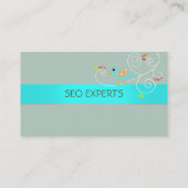 PixDezines SEO/blue bird/DIY achtergrond kleur Visitekaartje (Achterkant)