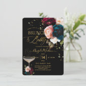 PixDezines Sfeervolle Bloemrijke Brunch Bruisend Kaart (Staand voorkant)