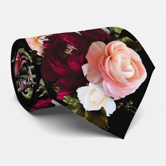 PixDezines Sfeervolle Verse Bloemen DIY Achtergron Stropdas (Opgerold)