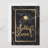 PixDezines Shabbat Dinner/Black Marble/Faux Gold Kaart (Voorkant)