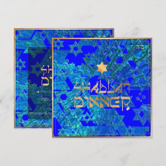 PixDezines Shabbat Dinner/DIY achtergrondkleur Kaart (Voorkant / Achterkant)