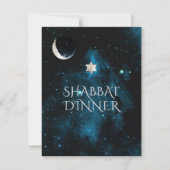 PixDezines Shabbat Dinner Galaxy+Moon Kaart (Voorkant)