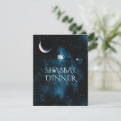 PixDezines Shabbat Dinner Galaxy+Moon Kaart (Staand voorkant)