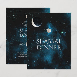 PixDezines Shabbat Dinner Galaxy+Moon Kaart