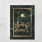 PixDezines Shabbat Dinner/Green Marble/Faux Gold Kaart (Voorkant)