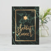 PixDezines Shabbat Dinner/Green Marble/Faux Gold Kaart (Staand voorkant)