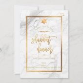 PixDezines Shabbat Dinner/Marble/Faux Gold Kaart (Achterkant)