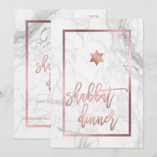 PixDezines Shabbat Dinner/Marble/Roos Gold Kaart