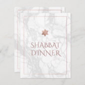 PixDezines Shabbat Dinner Marble+Roos Gold Kaart (Voorkant / Achterkant)