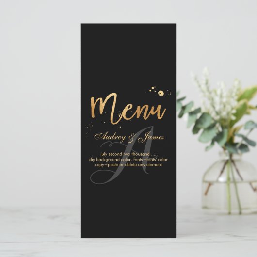PixDezines Shine Menu/Faux Gold/Fancy Script Menu (Staand voorkant)