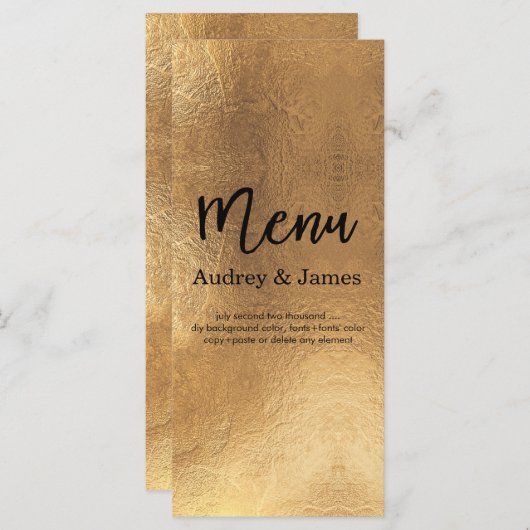 PixDezines Shine Menu/Faux Gold Folie/DIY achtergr Menu (Voorkant / Achterkant)