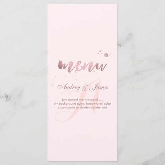 PixDezines Shine Menu/Faux Roos Gold/Fancy Script Menu (Voorkant)