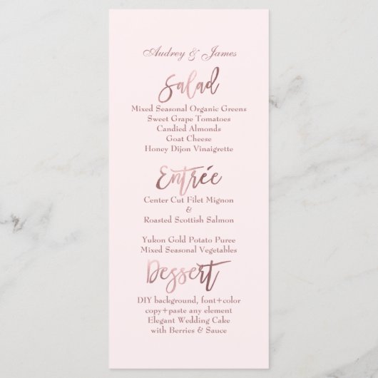 PixDezines Shine Menu/Faux Roos Gold/Fancy Script Menu (Achterkant)