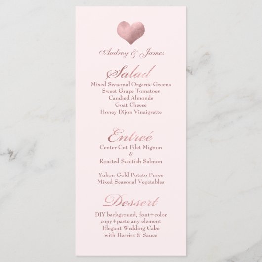 PixDezines Shine Menu/Faux Roos Gold Heart Menu (Achterkant)