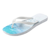 PixDezines Shoreline Aqua Blue Teenslippers (Schuin)