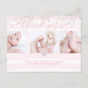 PixDezines Shower Hartelijk dank/Duizelde Blush Pi Briefkaart