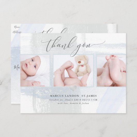 PixDezines Shower Hartelijk dank voor penseelstrek Briefkaart (Voorkant / Achterkant)