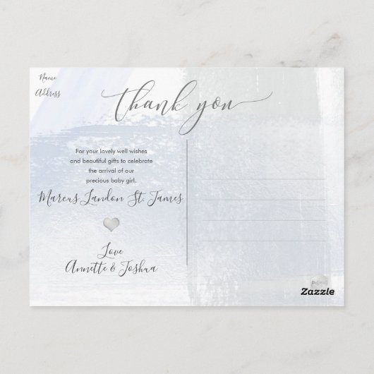 PixDezines Shower Hartelijk dank voor penseelstrek Briefkaart (Achterkant)