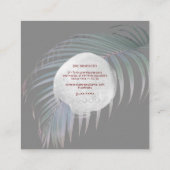 PixDezines Silver Blue Palms Vierkante Visitekaartje (Achterkant)