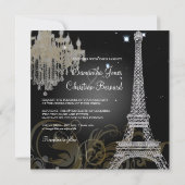 PixDezines SILVER EIFFEL+CRYSTAL CHANDELIER Kaart (Achterkant)