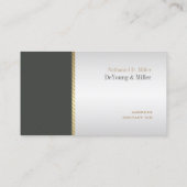 PixDezines Silver+Gray Pinstripes accent Visitekaartje (Achterkant)