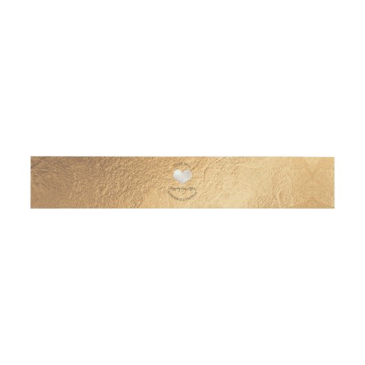 PixDezines Silver Heart Faux Gold Foil Uitnodigingen Wikkel (Vlak)