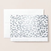 PixDezines Silver Leopard Spots Bedankt Folie Kaarten (Met envelop)