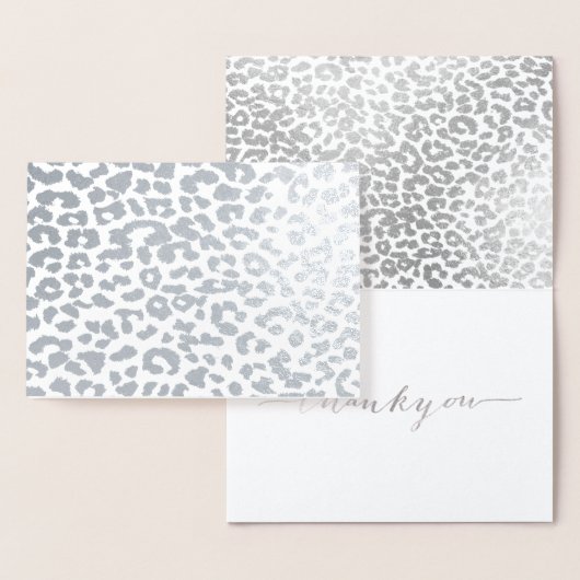 PixDezines Silver Leopard Spots Bedankt Folie Kaarten (Display)